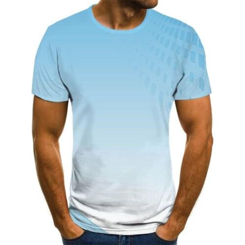 Light Color Casual Mens T-Shirts Summer Mens Singlets Fashion Casual Short-Sleeved 3D Round Neck Shirt Everyday Streetwear