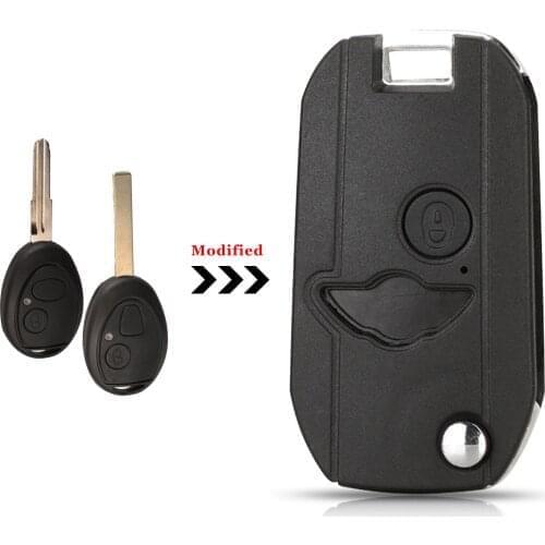 Jingyuqin 10pcs 2 Button Remote Key Fob Case For BMW Mini One Cooper S 75 E34 E36 E39 E46 R50 R53 Z3 Z4 X3 X5 Land Rover