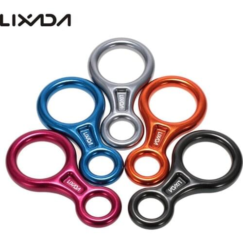 Lixada 35KN 8 Shape Descender Outdoor Rock Climbing Carabiners Abseiling Downhill Safety Ring For Device Climbing Equipment