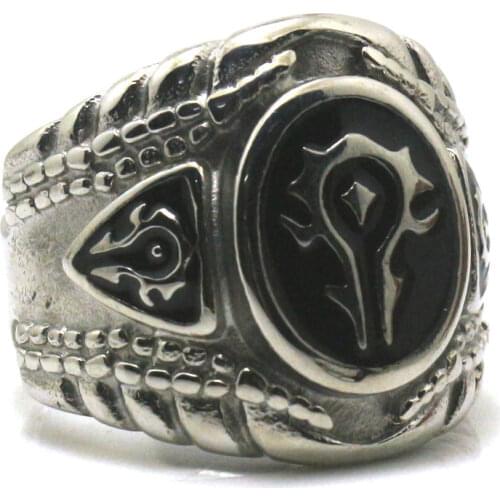 Size 7 to Size 15 Unisex 316L Stainless Steel World of Warcraft Ring