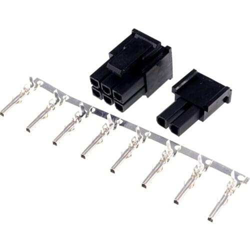 Computer 5557 8 P (6+2) Pin ATX EPS PCI-E Power Supply Connector Male Housing Plus Contact Crimp Terminal Pin Socket DIY 4.2 mm