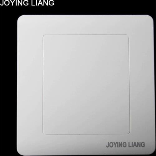 JOYING LIANG 2PCS 86x86x7mm White Flush-type Blank Panel Metal Stand + PC Flame Retardant Material Plate Blank Wall Socket