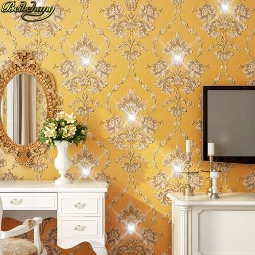 Beibehang Papel de parede Damask Diamond European Crystal Vinyl Wallpaper Rolls for living room 3d wall paper roll wallcovering