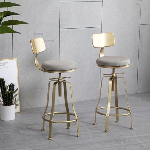 Nordic Living Room Restaurant Swivel Lift Bar Chair Hotel Lobby Back Bar Stool Modern Minimalist Home Furniture Bar Table Chairs