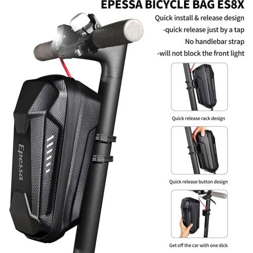 3L Electric Scooter Front Bag Bicycle Handle Bag Quick Releases Waterproof Bag EVA Hard Shell Front Bag Riding Accessories