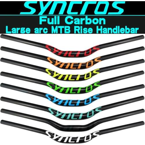 SYNCROS Full Carbon Fiber Handlebar Mountain/MTB Bike Large Arc Swallow Shaped Handlebar Bicycle Bar Sweep Rear 20 Degree