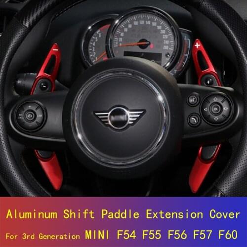 2PCS Aluminum Steering Wheel Shift Paddle Extension Cover Red For MINI Cooper S JCW F54 F55 F56 F57 F60 Modification Accessories
