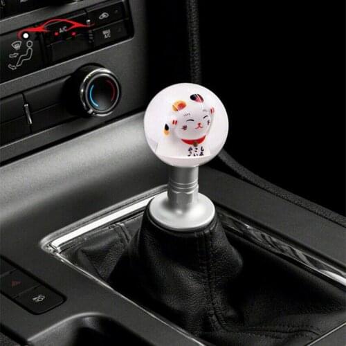 JDM Lucky Cat Car Gear Shift Knob Head Ball Shape Universal Vehicle AT/MT Shifter Lever Head M8X1.25/M10X1.25/M10X1.5 Adapter