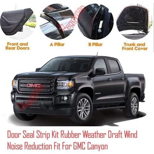 Door Seal Strip Kit Self Adhesive Window Engine Cover Soundproof Rubber Weather Draft Wind Noise Reduction Fit For GMC Canyon