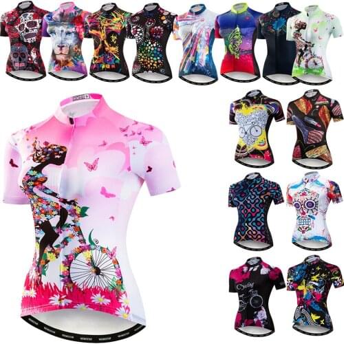 Weimostar Bike Team Cycling Jersey Women Short Sleeve Cycling Clothing Anti-Sweat Bicycle Shirt Road MTB Bike Jersey Tops Ropa