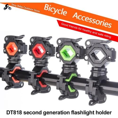 Bicycle Light Holder Bike Accessories LED Handlebar Flashlight Bracket Pump Stand Support 360° Rotation Headlight Clip Clamp