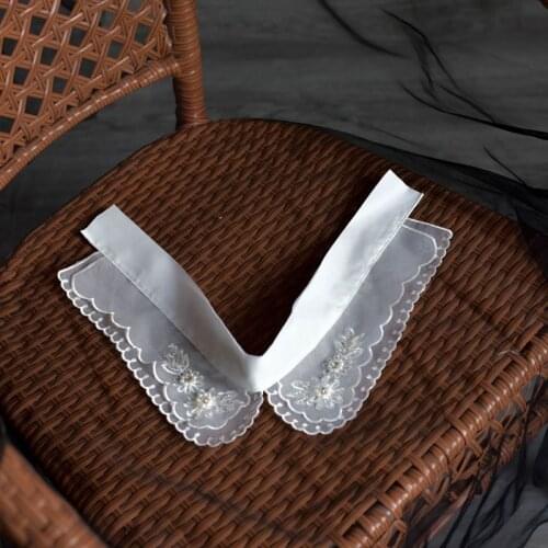 High quality organza embroidery lace collar neckline accessories lace sewing applique DIY clothing accessories