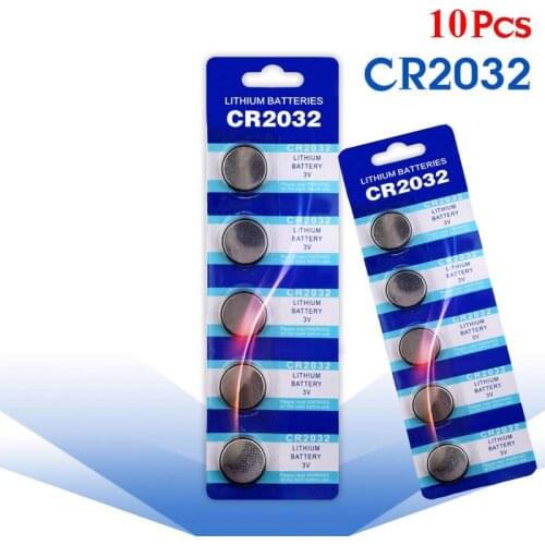 10pcs/pack CR2032 Cell Coin Lithium Battery 3V Button Batteries BR2032 DL2032 ECR2032 CR 2032 For Watch Electronic Toy Remote