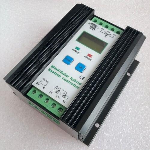1000W 1200W Wind Solar Hybrid Controller Auto 600W 800W Wind Turbine 400W 600W Solar Panel Charge Controller LCD Display