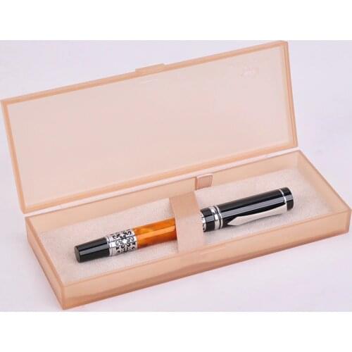 2020 New arrival BOOKWORM 675 High Quality silver flower amber celluloid roller ball/Ballpoint/Ball Point/Gift/Rollerball pen