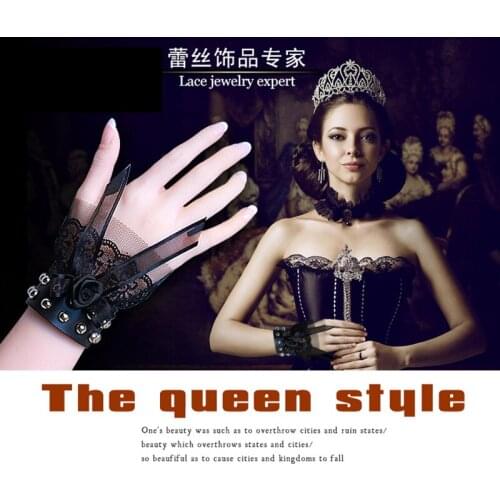 2020 Vintage Steampunk Gloves Womens Wrist Equipment Victorian Girl Bracelet Bijoux Bracelet Jewelry Accessories Lace Hand Clot