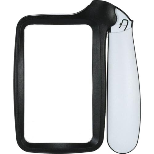 2X Handheld Folding nifier With 5 Led Light Hd Acrylic Square nifying Glass For Elderly Reading Newspaper Looking Watching