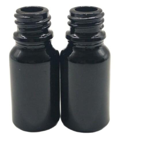 5ml 50pcs black glass bottle for essential oil liquid serum complex recovery skin care cosmetic packing