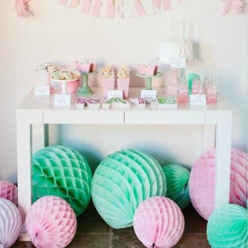 5PCS/LOT 15/20/25/30cm Mix Colors Tissue Paper Lantern Honeycomb Ball For Wedding &Birthday Party/Baby Shower Fiestas Decoration