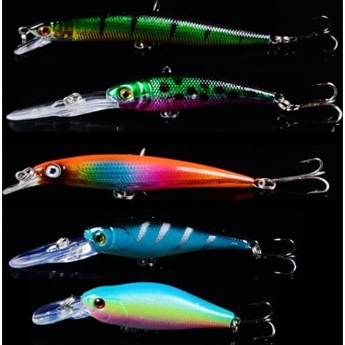 5pcs Mixed ColorFishing Lure Minnow Wobblers Hard Bait with Sharp Hooks Fishing Tackle Isca Artificial Bait Crankbait Swimbait