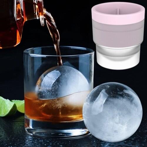 Wonderlife Large Ice Ball Maker Mold Sphere for Whiskey Cocktail Frozen Clear Silicone Ice Cube Form Tray Mould Round Reusable