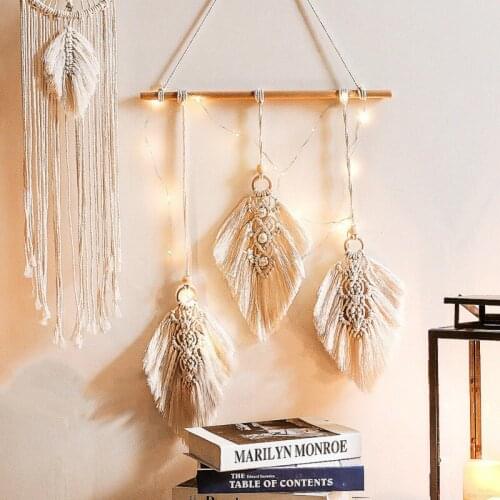 Boho Style Decorative Cotton Woven Macrame Wall Hanging Tapestry For Living Room Nursery For Home Decor Valentines Day Gift