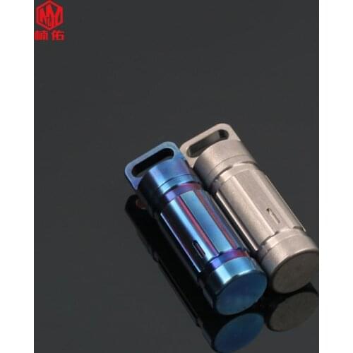 1PC Titanium Alloy Small Waterproof Sealed Warehouse Container Tank Outdoor Multifunction EDC Tools Mini Medicine Bottle