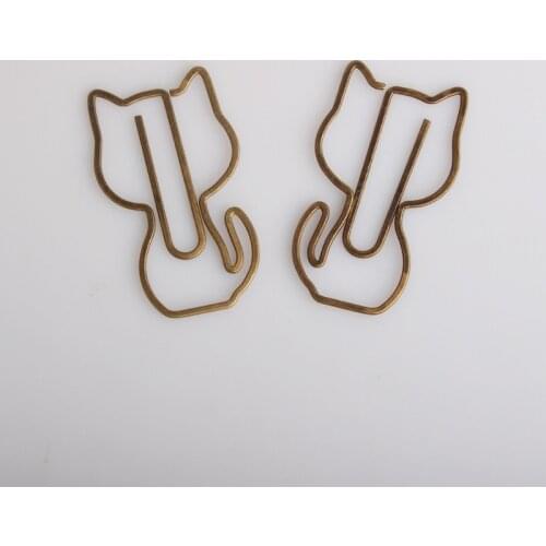 8pc Cartoon Cat Butterfly Little Fat Pig Shaped Paper Clips Planner Cbinder Clip Retro Metal Animal Paperclip Binding Bookmark