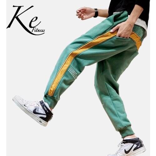 KE 2021 Pants men cotton thickening trend winter trousers big plus size 6XL guard pants fat loose casual mens sports pants