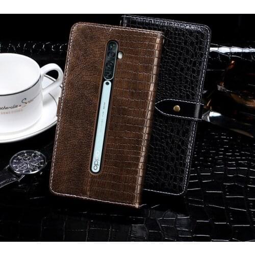 Leather Case For OPPO Reno 2Z Reno2 Z Case Crocodile Pattern Flip Cover Skin Wallet 2019 Protective Phone Shell Fundas Etui