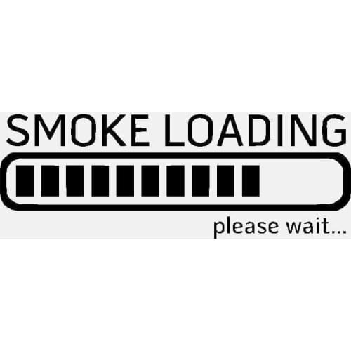 Creative SMOKE LOADING Please Wait Car Sticker Truck Diesel Powerstroke Black/Silver Car Window Bumper Pvc 15CM X 5.4CM