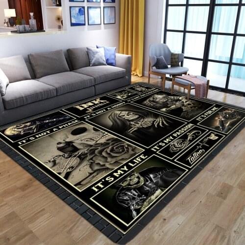 Creative skull Large Carpet European simple Non-slip Tatami area rug customizable floor Mat Bedroom Home horrible Lving Room Rug