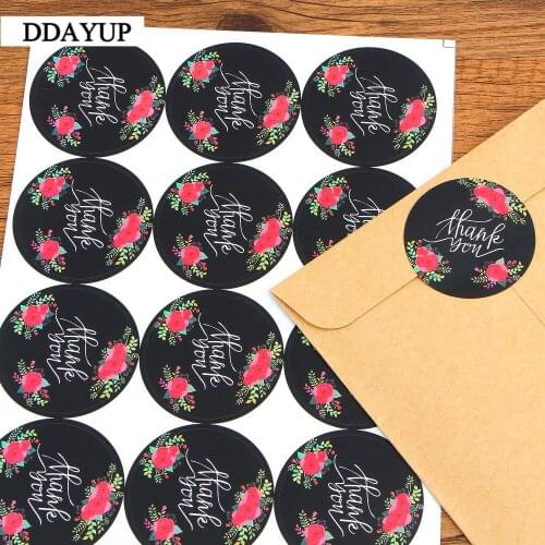 120pcs/lot Cute Flower Thank You Series Round Seal Sticker Mutifunction DIY Decorative Gifts Package Labels for Baking