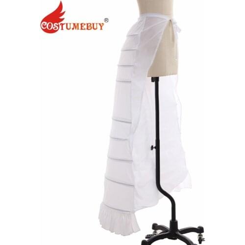 CostumeBuy Victorian Petticoat Crinoline Underskirt Women Rococo Gothic Dress White Cage Frame Pannier Bustle Petticoat 9 Hoop