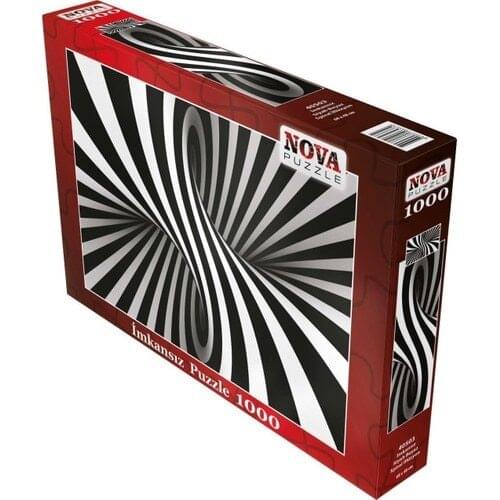 Nova Jigsaw Puzzle 1000 Piece Black White Spiral Illusion İmkansız Puzzle