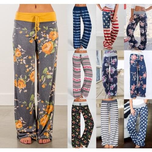 New Fashion Loose Home Leisure Camouflage Printed Pants Womens Wear Wide Leg Pants