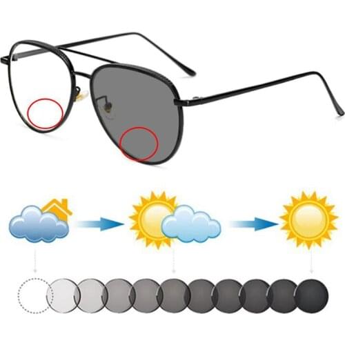 Fashion Without Screws Business Men Photochromic Bifocals Reading Glasses Women Look Near Far Presbyopia Sunglasses with Diopter