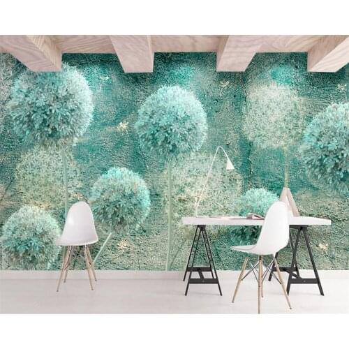 Diantu Custom wallpaper home decor mural European retro abstract dandelion TV background walls 3d wallpaper papel de parede