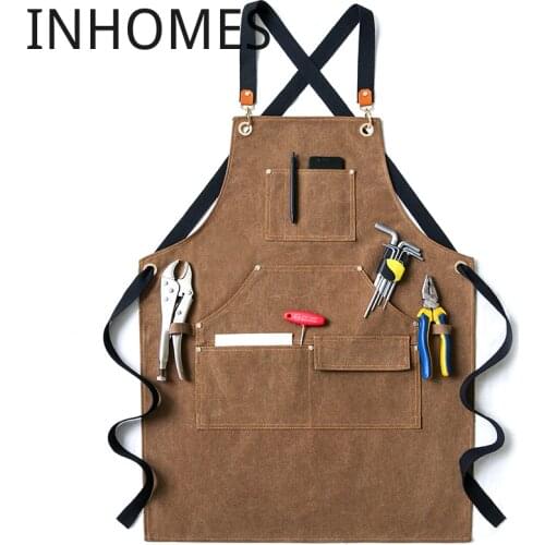 Custom Logo Apron Work Canvas Milk Coffee Barber Work Clothes Hair Stylist Perm Dyer Hairdressing delantal cocina hombre mujer