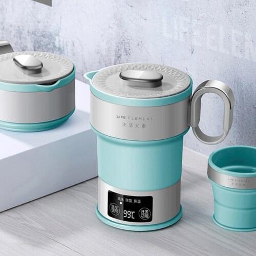 110~240V Portable Electric Kettle Folding Travel Silicone Kettle Camping Water Boiler Tea Kettle Home Mini Kettle 600ML