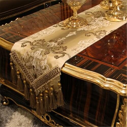 BEI Europe luxury Modern Table runners Jacquard embroideryTV tea tablecloth Cabinet Cover home decorate dinner mats Customized