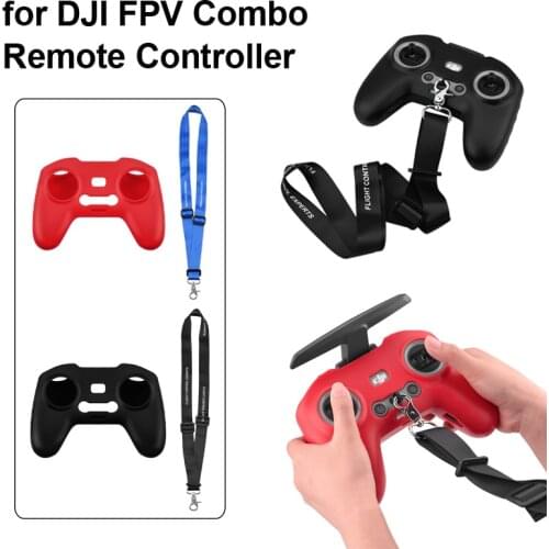 For DJI FPV Combo Remote Controller Silicone Cover Neck Strap Protetcive Case Skin Anti-Lost Lanyard for DJI FPV RC Accessories