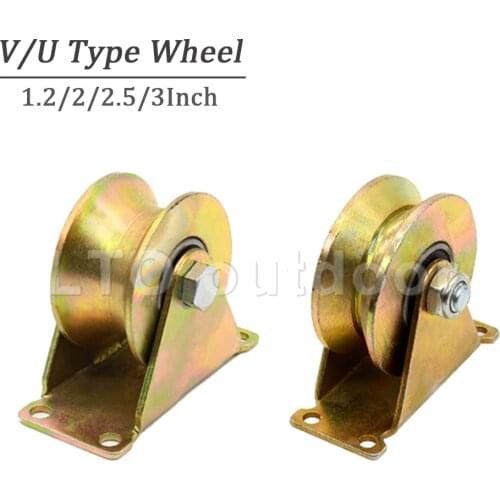 4PCS V-Type/U-Type Wheel, Heavy Duty Rigid Caster For Inverted Track Sliding Gate Industrial Machine Wire Rope Rail