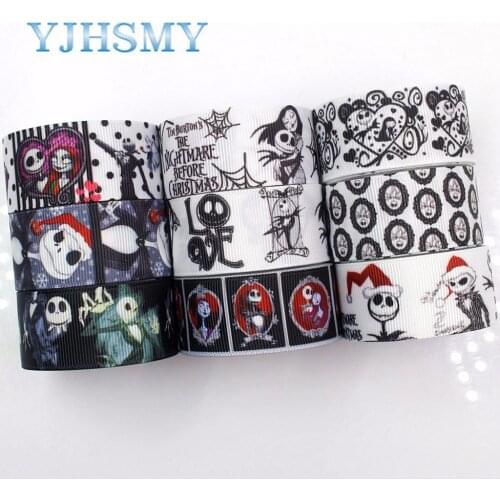 YJHSMY,G-18927-1254,25 mm 10 yards Halloween Ribbons Thermal transfer Printed grosgrain,Holiday decoration DIY materials