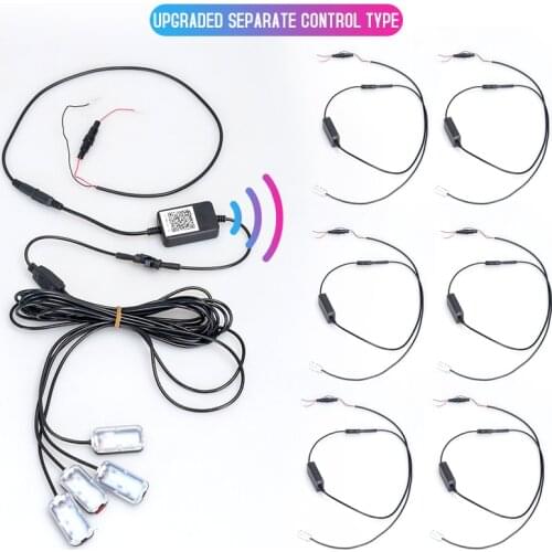 Universal 10 in 1 RGB LED with 8M Car Interior Decor Fiber Optic Strip Light by App Control 12V Decorative Atmosphere Lamps