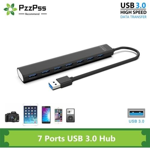 PzzPss USB 3.0 7 Port 3.0 HUB Multi USB 3.0 Hub USB Splitter High Speed All In One For PC Computer MP3 Accessories USB 3.0 HUB