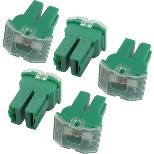 X Autohaux 5 Pcs 40A Green Pal Pacific Type Female Slow Blow Fuse For Car Auto