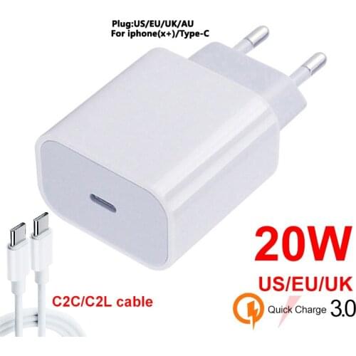 20W PD Fast Charger for Apple iPhone 12 11 Pro iPad mini Samsung S20 Ultra NOTE 20 10 USB Quick Charge Adapter