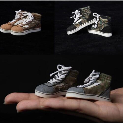 1/6 Scale Male Classic High-top canvas shoes Sports Casual Sneakers Soldier Doll Model Hollow Shoes in Stock