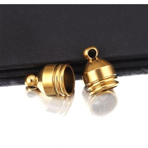 10pcs Gold Stainless Steel Clasps Hooks Cords End Caps Cord 4/5/6/7/8/10mm Jewelry Making Bracelet Necklace DIY Jewelry Findings